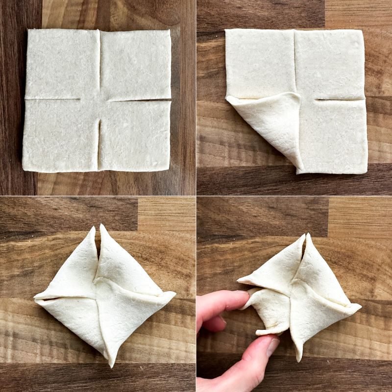 Erilaisen kukkatortun taittelu