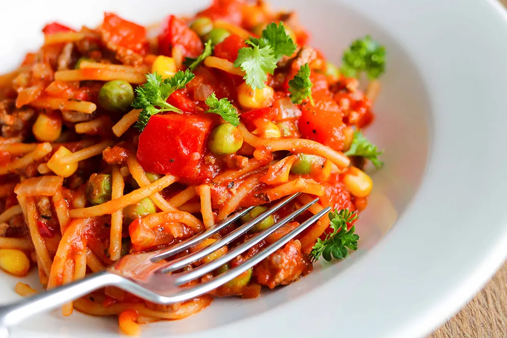 Italianpataa lautasella.