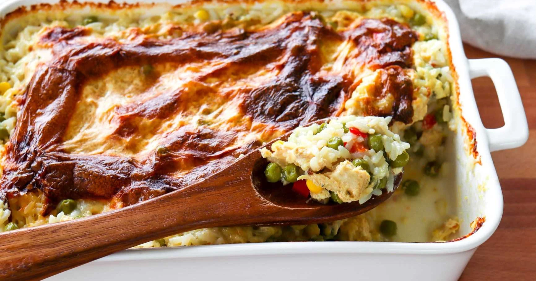 Broileri-riisivuoka valmistumisen jälkeen.