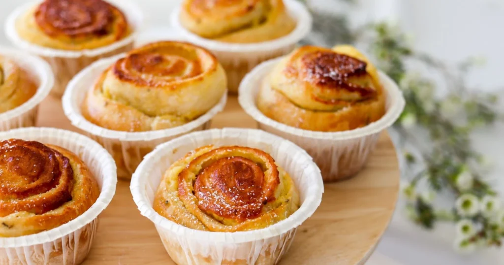 Dallaspullat puisella tarjoilualustalla.