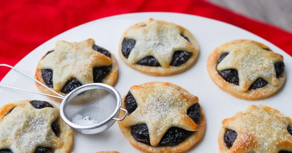 Tomusokerin sihtaaminen gluteenittomien joulutorttujen pinnalle