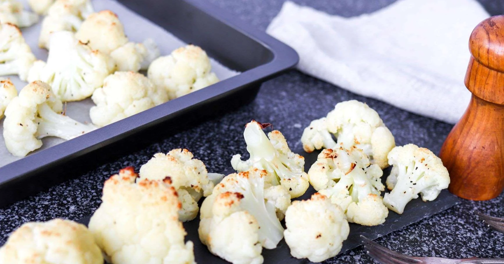 Kukkakaali uunissa paistamisen jälkeen.